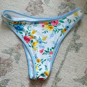 Wild Fable White Bikini Bottom with Blue Trim